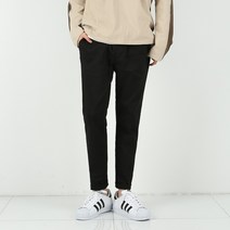 [데님공방] 남자 밴딩 아이보리 스판 조거팬츠 크림 슬림일자핏 데일리 코튼 면바지