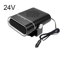 온풍기 12V/24V 자동차 히터 휴대용 전기 난방 팬 360 도 건조기 앞 유리 김서림 제거 성에 가정용, 03 24V Black