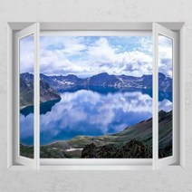 아트박스/꾸밈 bh745-백두산천지풍경03_창문그림액자, 단품