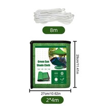 어닝 천막 고정 전동 접이식 테라스 수동 컨테이너 전원주택 차양막 2x3m 3x4m 캐노피 안뜰 정원 anti-uv 스크린 식물 온실 커버 sunblock shading net, 녹색 2x4m
