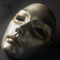 김모미 마스크 할로윈 파티 선물 마스크걸 페이스 골드, 블랙 아이브로우