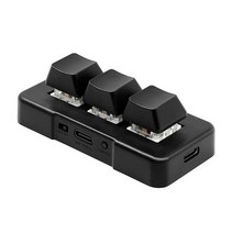 MK321-Pro 3 키 미니 맞춤형 키보드 기계 스위치 USB 2.4G BT 연결 사무실 게임 멀티미디어, [01] 블루 스위치, [02] Black