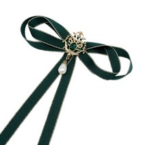 바로크 드롭 리본타이 블라우스 교복 리본브로치