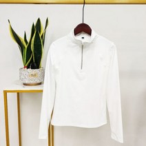 승마용품 장비 용 승마 상의 긴팔 티셔츠 지퍼 스포츠 셔츠 에쿼 션 의류, M, White