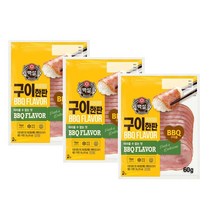 (냉장)백설 김처럼 밥에 싸먹는 햄 구이 한판 60gx3개, 1세트, 60g