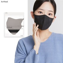 에어힐 국산 여름용 써멀본드 라이트핏 새부리형 마스크 컬러 중형 50매, 블랙