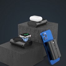 FENRUI 3in1 무선충전 맥세이프 보조배터리 아이폰 애플워치 에어팟 휴대폰거치대, D6