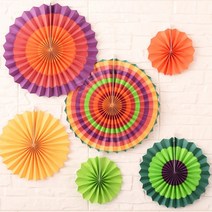 빅플라워 만들기 DIY 종이접기 생일 축하 파티 꽃 부채 데코레이션 꾸미기, 21.혼합형 플라워E - 6팩