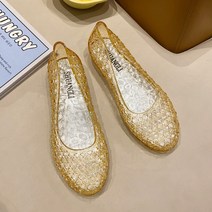 젤리슈즈 샌들 발가락까지덮는스타일 플라스틱 여성여름 크리스탈 트렌드코디 미끄럼방지 내마모성 젤리색 외부착용 편안한 우븐슈즈