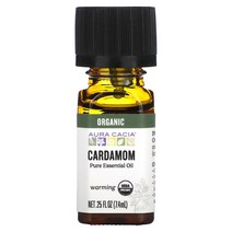 Aura Cacia 퓨어 에센셜 오일 유기농 카르다몸 7.4ml(0.25fl oz)