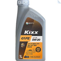GS칼텍스 킥스파오 Kixx G1 PAO 5W20 5W30 5W40 1L 합성 가솔린 GDI 디젤 DPF LPG 엔진오일, 엔진오일 : Kixx G1 FE SP 5W-20 1L, 1개