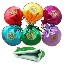 (주)파앤카코리아 원형 복주머니, 1개, H11.원형금자수 福 복주머니-대- 꽃분홍