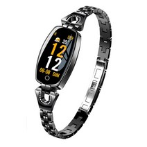 심박계 자전거 GPS 속도계 h8 smart 팔찌 여성 팔찌 혈압 심박수 모니터 피트니스 추적기 ip67 방수 여성 smartwatch, 검은색