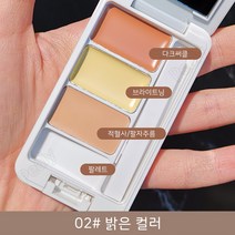 Pealy 컨실러 컨실러 팔레트 거울 브러쉬 내장 높은 커버력, 02