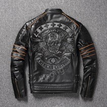 할리 데이비슨 가죽 자켓 소가죽 라이더 남성용 오토바이 점퍼