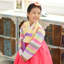 [럭셔리한복] 381.나래노랑(여) _ 아동한복 여아한복 돌한복 유아 아이한복 물실크원단 색동 저고리 전통 스타일