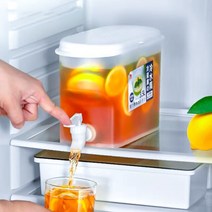 워터저그 음료 워터 위스키 디스펜서 카페물병 냉장고 냉수 투수 3.5L 주전자 수도꼭지 대용량 아이스 음료, 01 3L Round
