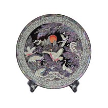 H.jin 나전칠기 쟁반 大 30cm (송학) 고급쟁반 장식품 전통공예품, 단일속성