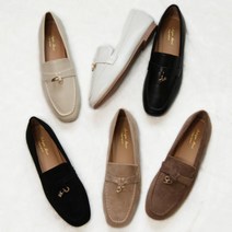 160/가죽 여성 앵글 첼시 부츠 미들힐 낮은굽 밴딩, 080/폭신한 금장 버클 여성 페니