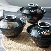 sioncompany_(아이카)일본 돈부리덮밥 텐동그릇 3종(택1)뚜껑포함 공기 1인식기 일본그릇 텐동그릇 밥공기--SC, ♥흙