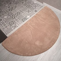[바보사랑] 극세사 재그 반원러그 카페트 (2color)