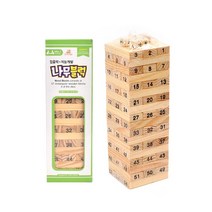 중형 원목 젠가 54 pcs 나무쌓기 도미노 밸런스 나무블럭 보드게임