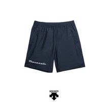 디스커버리_ 데상트 로고 그래픽 우븐 5부 반바지 SN223IHP61NVY