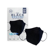 숨쉬기편한 KF80 새부리형마스크 에어마인 더블랙 라이트 대형 블랙 써멀본드안감 개별포장, 70매입