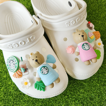 스벅 별다방 핑크 블루 곰돌이 14p set 신발장식 파츠 악세사리