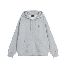 [빠른출고]/리 LEE 스몰 트위치 로고 에어로웜 루즈핏 후드집업 그레이