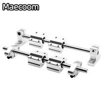2Set 3D 프린터 부품 광학 축 키트 2x8mm 크롬 도금 샤프트 베어링 4 x SC8UU 4 x SK8 알루미늄 엔드 서포터, 01 100MM_02 Horizontal