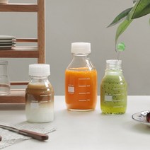 [데이즈룸] 눈금 유리병 2size 뚜껑세트 / 밀크보틀, 500ml
