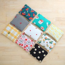 [DIY키트 패키지] (동영상설명 실바늘포함) 17cm 생리대 파우치만들기 동물그림 파우치 바느질재료 디자인선택가능 자유학년 바느질세트, 핑크시바