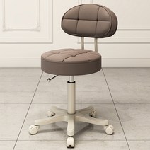 미용 시술 의자 미용실 피부관리실 메이크업 회전 리프팅 등받이 큰 작업 도르래 매니큐어 이발소 특별 원형, 22.공식 규격+라이트 브라운 등받이 베이지 휠
