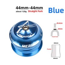 MEROCA-자전거 헤드셋 1-1/8 quot-1-1/2quot 프레임 테이퍼/스트레이트 튜브 포크 베어링 MTB 산악 도로 자전거, [03] 44-44mm Blue