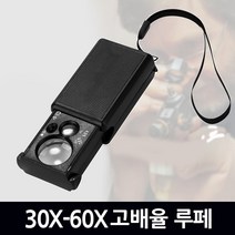 지오비즈 확대경 돋보기 현미경 LED 루페 LOUPE 24종 휴대용 스탠드형 안경타입 헤드형 접이식, 30X-60X고배율루페/30X-60X Loupe