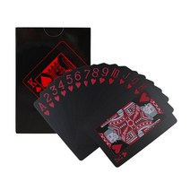 마술카드 마술트럼프 신기한 카드 PVC 퓨어 블랙 매직 박스 54 장 카드 방수 포장 플라스틱 플레잉 세트, 03 Red