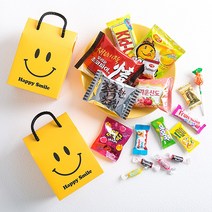 [무료배송+무료라벨] 스마일 손잡이 구디백 10개 묶음 어린이날 단체 선물 어린이집 생일 답례품 교회 어린이날 선물 달란트 시장 선물 어린이 소풍 간식