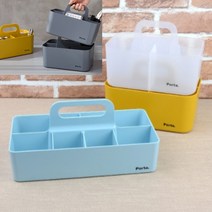 손잡이 칸칸 수납바구니 일반-아이보리 수납케이스 욕실용품바구니, 일반-옐로우