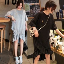 SAMARA 빅사이즈원피스 면원피스 프릴원피스 롱티셔츠 12B112
