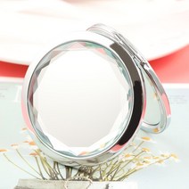 크리스탈 양면 손거울 화이트 2배확대 원형손거울, 상세 참조