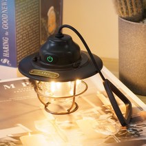 식스비 감성 LED C타입 충전식 조명 캠핑랜턴, 블랙