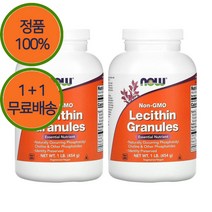 1+1 1+1 나우푸드 소이 쏘이 대두 레시틴 콜린 과립 과립형 454g, 2개