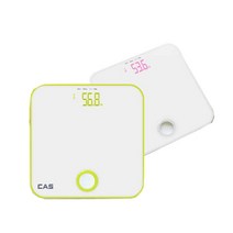 카스 디지털 체중계 HE-30B 화이트 그린 최대180Kg측정가능 슬림형