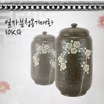 비채 일자 분청 옹기 매화 쌀독 10KG 쌀통 쌀항아리, 10L, 1개