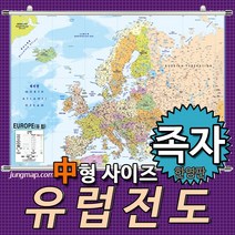 (정맵) 유럽전도 소-중-대 코팅형-족자형-롤스크린형 택1 유럽지도, 150x110중형 족자형