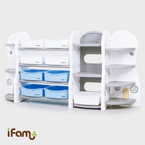 아이팜 디자인정리함(그레이)코너장+정리함+책장+코너장, 3.화이트+블루 정리함
