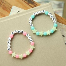 핸드메이드아임 별야광 미아방지팔찌 12cm, 블루