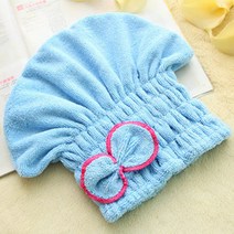 빨리 마르는 머리 드라이 헤어캡 수건, 블루, 1개