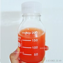 [JLS] 메디아병 샘플병 쥬스병 유리바틀 눈금유리병 실험도구, 22-주황캡 갈색250ml 1개